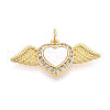 Brass Micro Pave Clear Cubic Zirconia Pendants KK-N268-68G-1