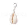 Natural Shell Pendant Decoration HJEW-JM03189-03-5