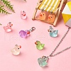 21Pcs 7 Styles Luminous Transparent Resin Pendants RESI-YW0001-82-5