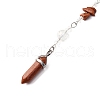 Chip & Bullet Gemstone with Glass Pendant Decoration HJEW-AB00400-2