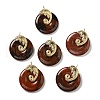 Natural Mahogany Obsidian/Red Jasper Donut Pendants G-P527-01G-1