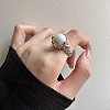 Mother's Day Jewellery Rhodium Plated 925 Sterling Silver Adjustable Rings WG13BF8-02-1