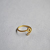 Brass Micro Pave Clear Cubic Zirconia Cuff Rings for Women WG54647-14-1