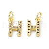 Real 18K Gold Plated Brass Micro Pave Clear Cubic Zirconia Charms KK-E068-VB452-H-1