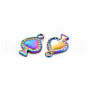 Rack Plating Rainbow Color Alloy Pendants PALLOY-S180-373-3