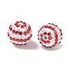 Striped Resin Rhinestone Beads OACR-A037-01H-2