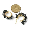 Natural Obsidian Chips Braided Hoop Earrings EJEW-JE04940-08-2