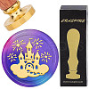Brass Wax Seal Stamps with Wood Handle AJEW-WH0412-0052-1