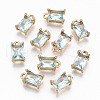 Brass Glass Rhinestone Pendants GLAA-S179-21H-RS-1