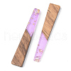 Transparent Resin & Walnut Wood Pendants RESI-S389-043A-B01-2