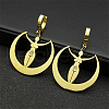 304 Stainless Steel Mythology Moon Goddess Amulet Hoop Earrings for Women EJEW-S239-02G-1