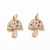 Brass Micro Pave Colorful Cubic Zirconia Pendants X-KK-C100-09G-2
