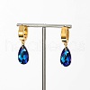 Cubic Zirconia Teardrop Dangle Hoop Earrings HL3316-1-3