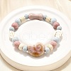 Handmade Porcelain Beads & Synthetic Howlite Beads Stretch Bracelets for Women BJEW-D307-01D-4