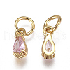 Brass Micro Pave Cubic Zirconia Charms ZIRC-F111-04G-04-2