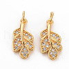 Brass Clear Cubic Zirconia Pendants KK-N233-101-NF-1