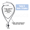 FIBLOOM 3 Set 3 Style Moon & Cross & Star Pendant Necklaces Set NJEW-FI0001-14-2