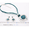 Rhombus Alloy Enamel Stud Earrings & Pendant Necklaces Sets FS-WGC3B96-06-1