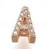 Golden Plated Brass Micro Pave Cubic Zirconia Slide Charms ZIRC-L075-61A-G-1