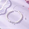 Brass Clear Cubic Zirconia Branch Link Bracelets BJEW-JB11893-1