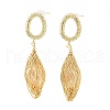 Natural Pearl Twist Teardrop Dangle Studs Earrings EJEW-K252-01G-1