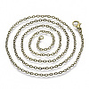 Brass Cable Chains Necklace Making MAK-N029-01AB-3