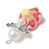 Handmade Polymer Clay Flower Plumeria Pendants PALLOY-JF03933-5
