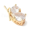 Brass Micro Pave Clear Teardrop Cubic Zirconia Pendants KK-A253-09G-2