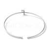 Rack Plating Brass Micro Pave Clear Cubic Zirconia Letter Open Cuff Bangles BJEW-A018-01P-F-3