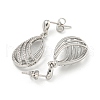 Teardrop Brass Pave Clear Cubic Zirconia Dangle Earrings EJEW-M258-70P-2