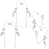 25Pcs 5 Style Brass Chain & Acrylic Headphone Decoration HJEW-CO00001-1