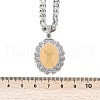 Oval with Virgin Pattern 304 Stainless Steel Pendant Necklaces for Men Women NJEW-K283-22G-3