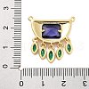 Rack Plating Brass Micro Pave Cubic Zirconia & Glass Pendants  KK-Z071-66G-01-3
