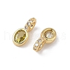 Brass Micro Pave Cubic Zirconia Charms KK-Q039-04G-2