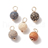 Painted Natural Wood Pendants PALLOY-JF02049-1