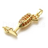 Brass Micro Pave Cubic Zirconia Pendants KK-P295-42G-2