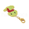 Snake MIYUKI Delica Beaded Pendant Decorations HJEW-MZ00199-3