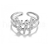 Simple Style Zinc Alloy Micro Pave Cubic Zirconia Adjustable Open Cuff Rings FS-WG7C701-02-2