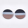 Tri-color Resin & Walnut Wood Pendants RESI-S358-78B-2