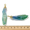 Electroplated Raw Rough Natural Quartz Crystal Big Pendants G-A229-02G-03-3