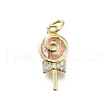 Brass Micro Pave Cubic Zirconia Pendants KK-K400-42G-02-1