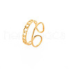 Ion Plating(IP) 304 Stainless Steel Curb Chain Shape Open Cuff Ring for Women RJEW-S405-203G-3