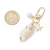 Spiral Shell & Synthetic Turquoise Starfish Pendant Decorations HJEW-JM03171-03-3