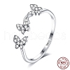 Anti-Tarnish Rhodium Plated 925 Sterling Silver Cuff Rings RJEW-BB66961-8