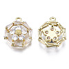Brass Inlaid Clear Cubic Zirconia Pendants ZIRC-S069-024G-2