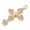 Brass Micro Pave Clear Cubic Zirconia Pendants KK-Q813-16I-G-2