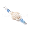Summer Beach Dyed Synthetic Turquoise Connector Charms PALLOY-JF03747-02-4