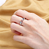 Brass Micro Pave Cubic Zirconia Finger Rings for Women FS-WG973B3-03-4
