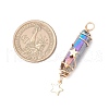 3Pcs 3 Styles Electroplated Natural Quartz Crystal Pointed Copper Wire Wrapped Pendants PALLOY-JF03766-01-2