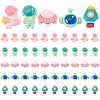   50Pcs 5 Styles Space Theme Opaque Resin Decoden Cabochons RESI-PH0002-20-1